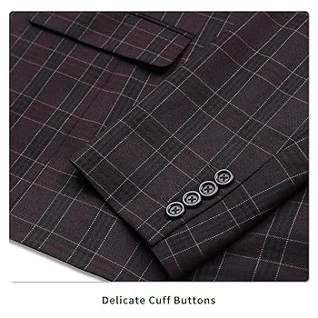 P&L Men's Casual Blazer Plaid Sport Coat Classic Fit Two